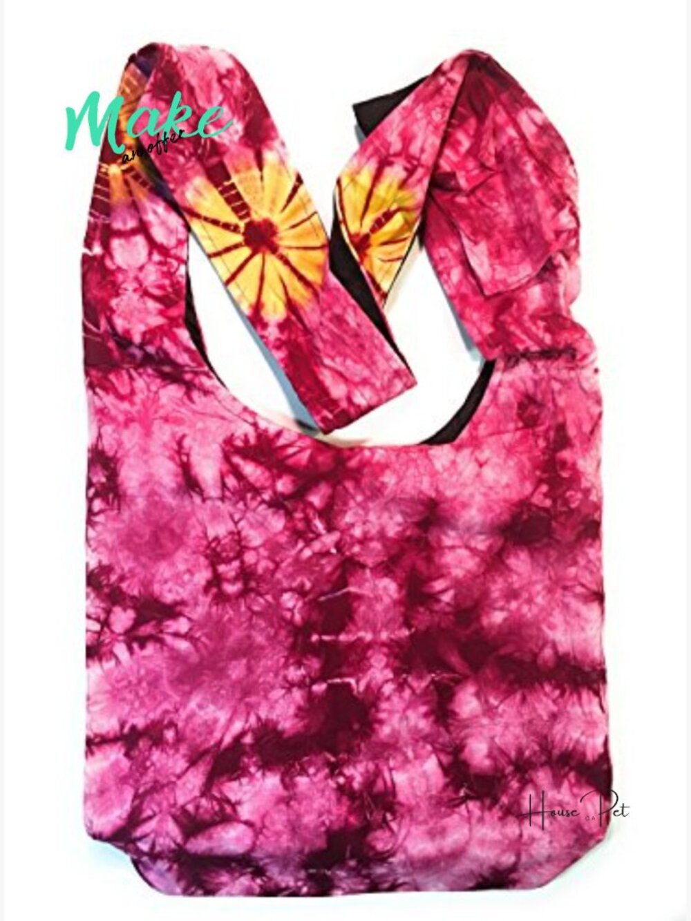 Tie Dye Crossbody Shoulder Hippie Handbag Purse Cotton Sling Bag - Picture 3 of 6